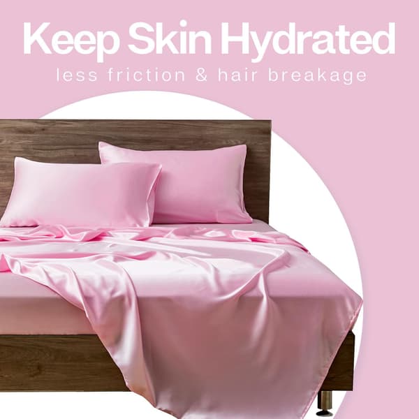 Satind pudebetræk til hår og hud, 2-pak (50x75 cm, pink)