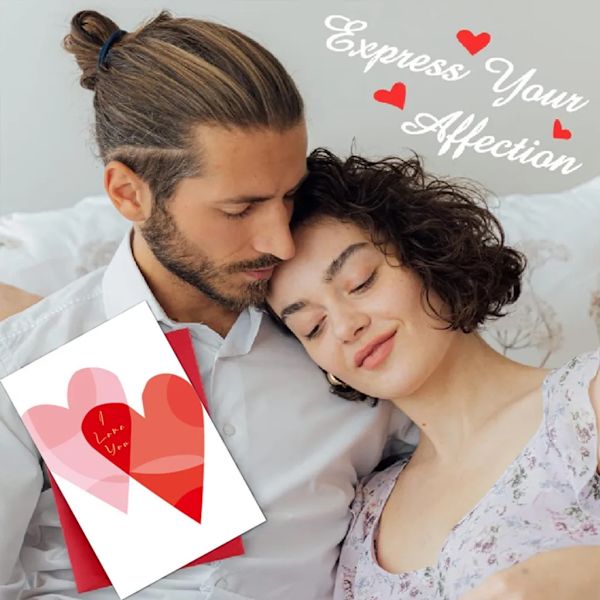 12 stk Valentinsdag gratulasjonskort med 12 konvolutter og hjerteklistremerker for kjære, venner, barn, klasserom