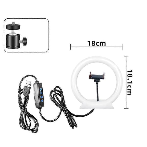 18 cm LED Ring Light med 46 cm Tripod til Makeup Video Live Streaming