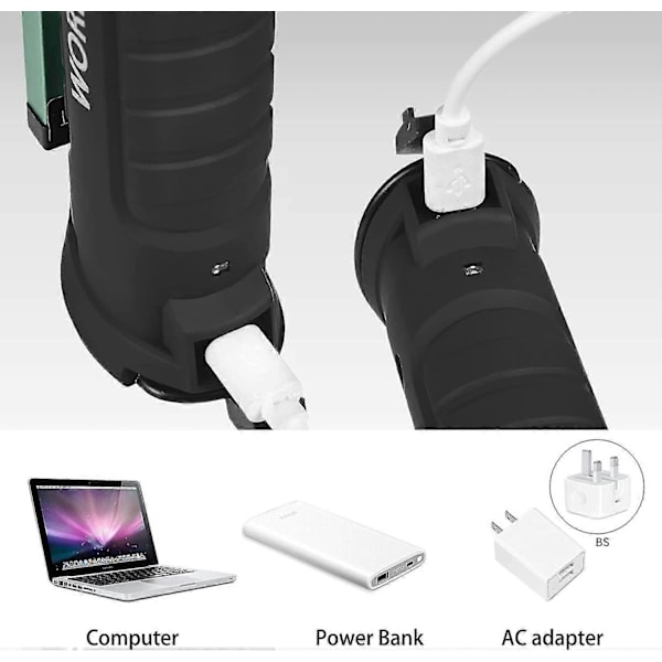 LED Lommelykt Arbeidslys med Magnetisk Base 5 Lysmoduser USB Campinglanterne