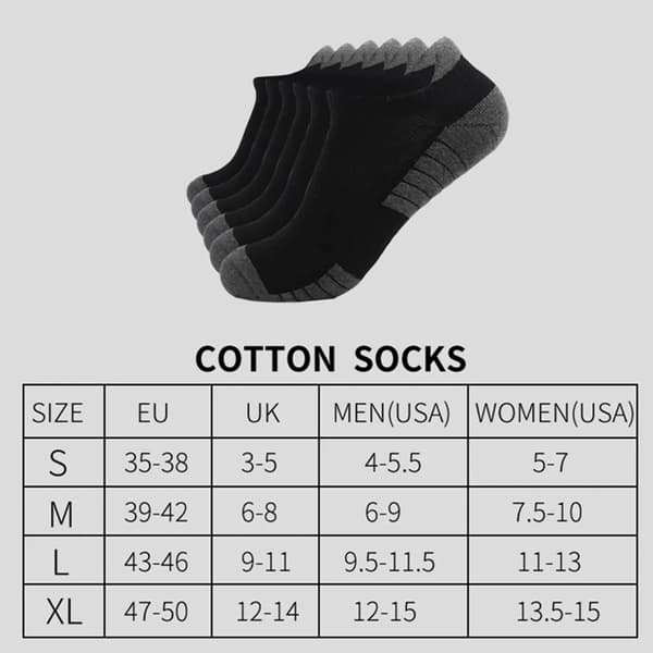6 par sneakersockor dam herr sportsockor vadderade löparsockor, andningsbara bomullssockor (ljusgrå, L43-46)