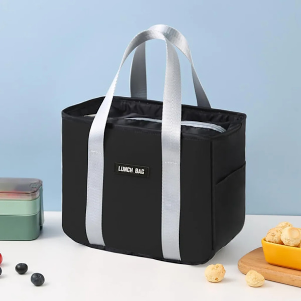 Fryspåse kylväska vattentät bärbar lunchväska med dragkedja lunchlåda kvinnor bärbar picknickväska Bento-väska tjock aluminiumfolie