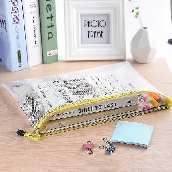 21 Stykker Filposer A5 Lynlåsmappe Plastik Mesh Folder--