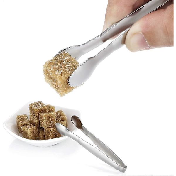 Sæt med 4 Mini Tænger Rustfrit Stål Sukker Tænger, 4 Tommer