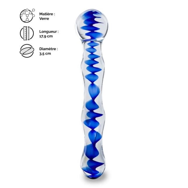 Flood glass dildo - Märke - Modell - Kulor med olika diametrar - Ren och originell design Transparent