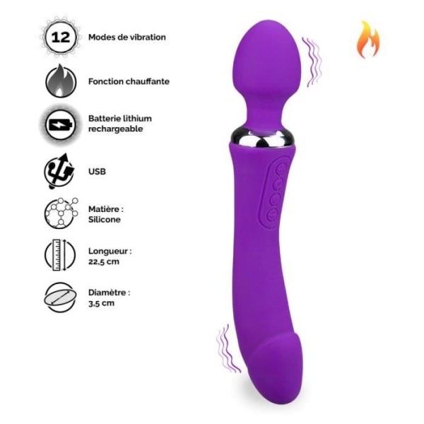 Behandla Violet Uppvärmd 2-i-1 Wand Vibrator