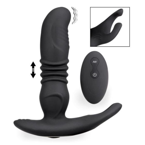 Vibrerande och fram och tillbaka prostatastimulator med testikelmassager Paris - LOVE AND VIBES Collection Black