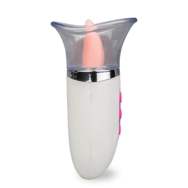 Vulva pump med vibrerande tunga Teaser White
