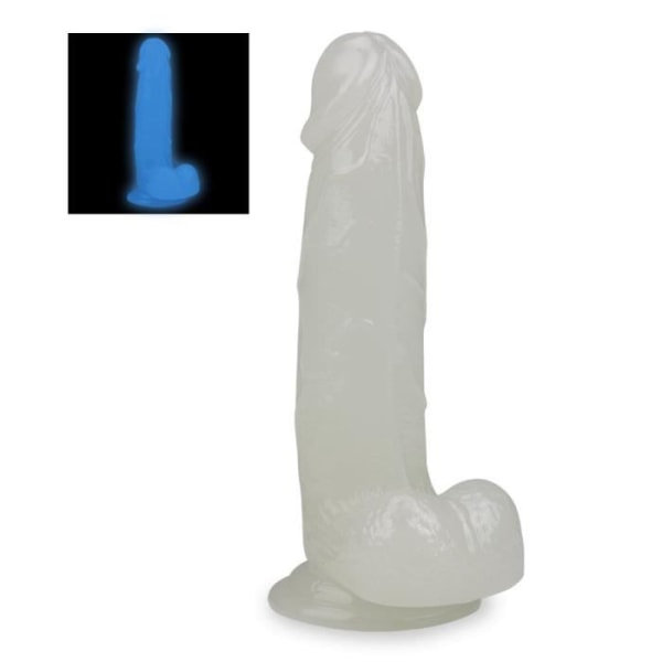 Fosforescerande sugkopp dildo 19,0cm Lumino Vit