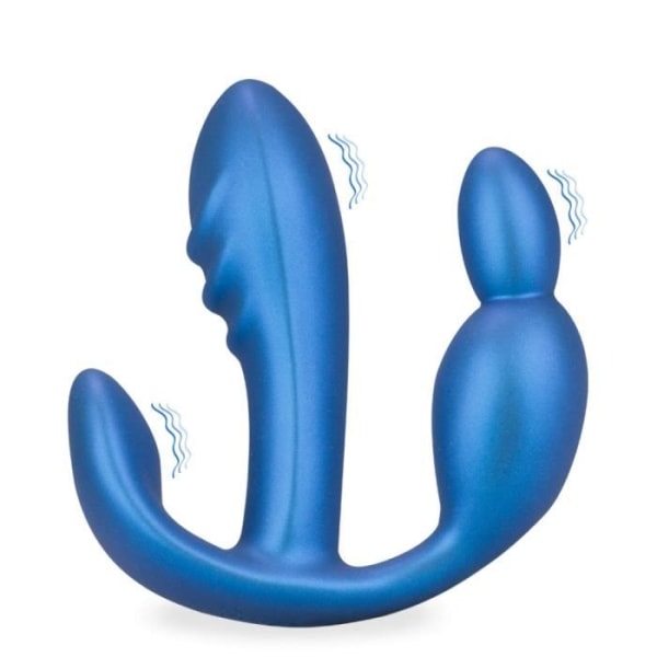 Stay Triple Stimulation Vibrator Metallic Blue