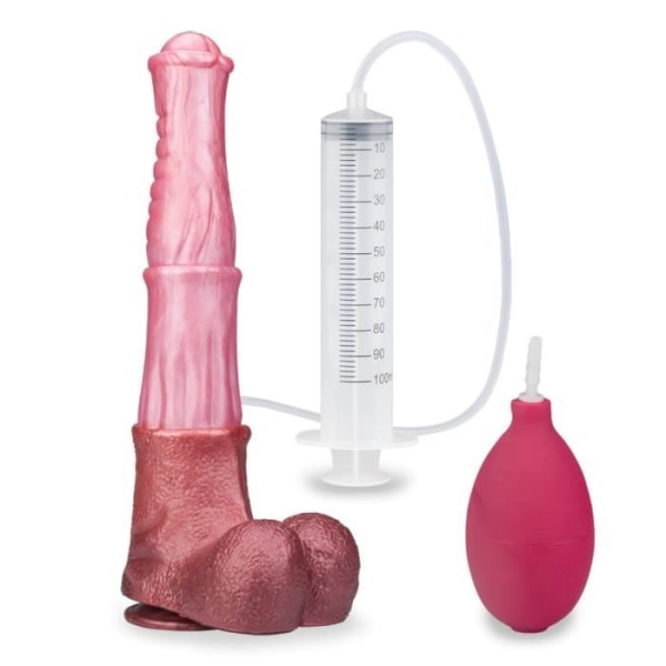 Häst ejakulator sugkopp dildo 32.0cm - för män och kvinnor - vaginal och anal Rosa