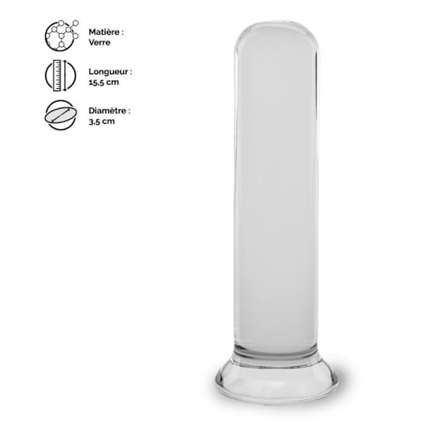 Analplugg av glas 15,5 cm - Märke - Modell - Funktion 1 - Funktion 2 - Funktion 3 Transparent