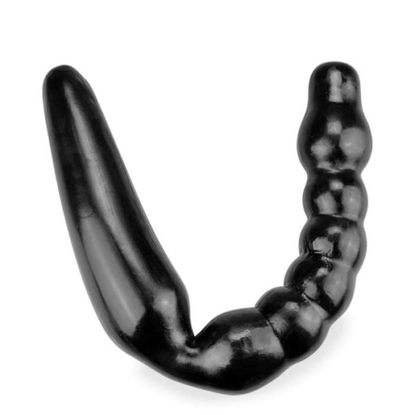 Plug anal dubbel i mjuk PVC - Svart - Kulasystem och slät del - 38cm Svart