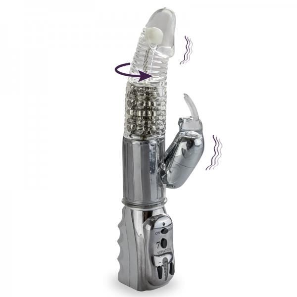 Silver Pleasure Rotating Rabbit Vibrator