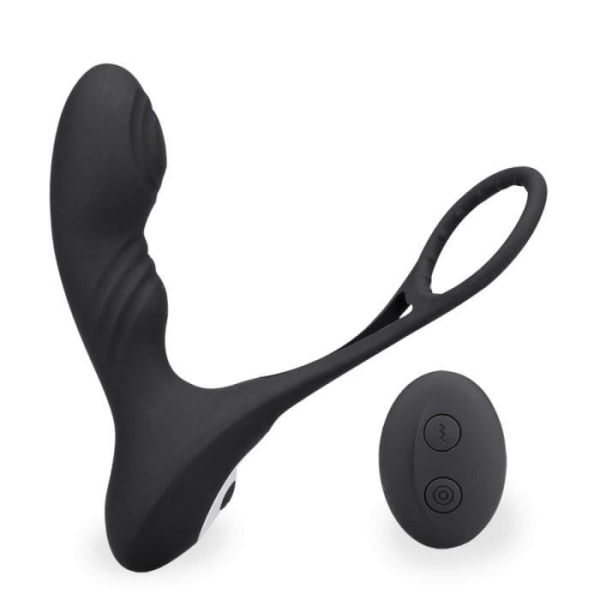 Vibrerande prostatastimulator med Hero cockring - LOVE AND VIBES Collection Black