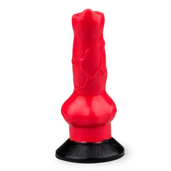 Wolf sugkopp dildo 19,0cm Röd