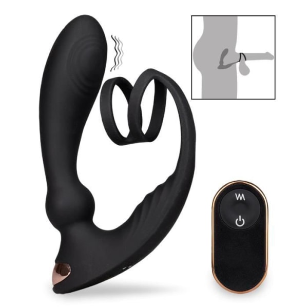 Prostatastimulator med cockring Hutter Black