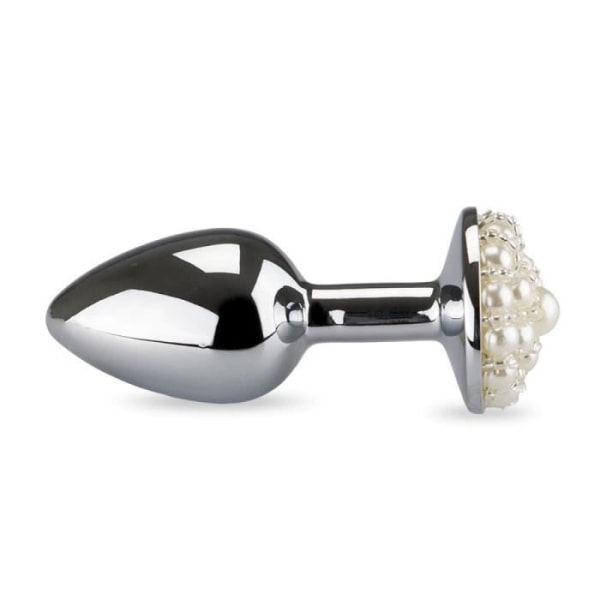 Rosebud analplugg med pärlor Pearl White