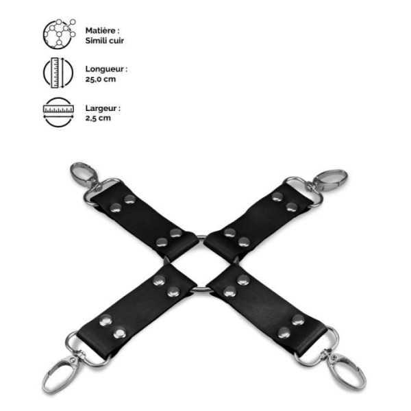 Svart Hogtie Cross Tie