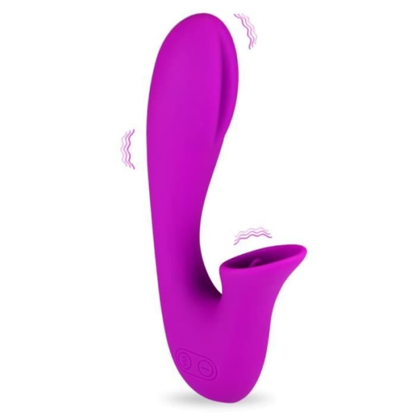 Vibrator med sugande tunga 12 lägen Lila