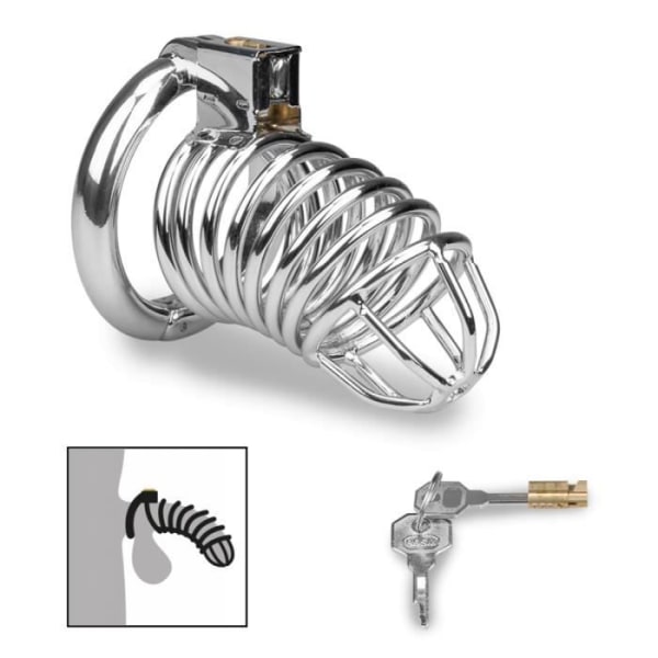 Capture L Chrome Steel Penis Chastity Cage