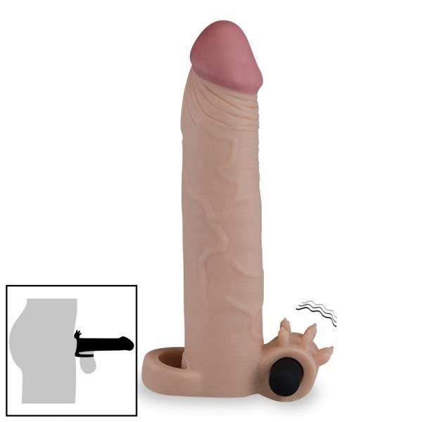 XL Non-Flesh Realistic Vibrating Penis Sheath Extender