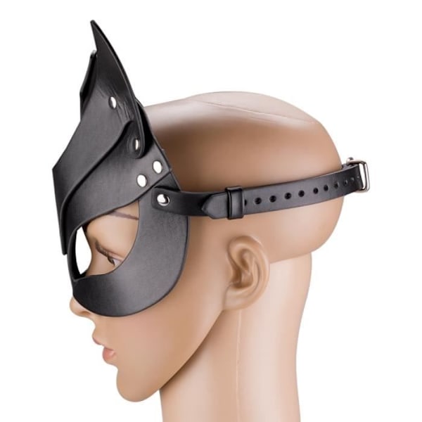 Kattmask i konstläder med metallnitar Svart - Märke - Modell - Vit - Vuxen