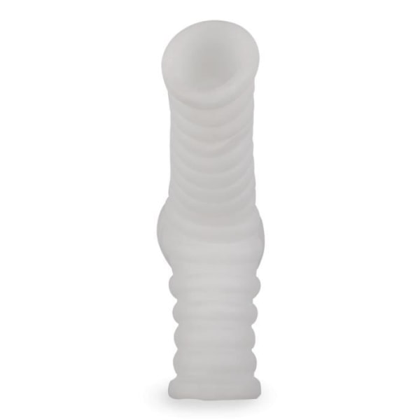 Everest Ribbed Vibrating Penis and Testicle Sleeve - LOVE AND VIBES Collection White