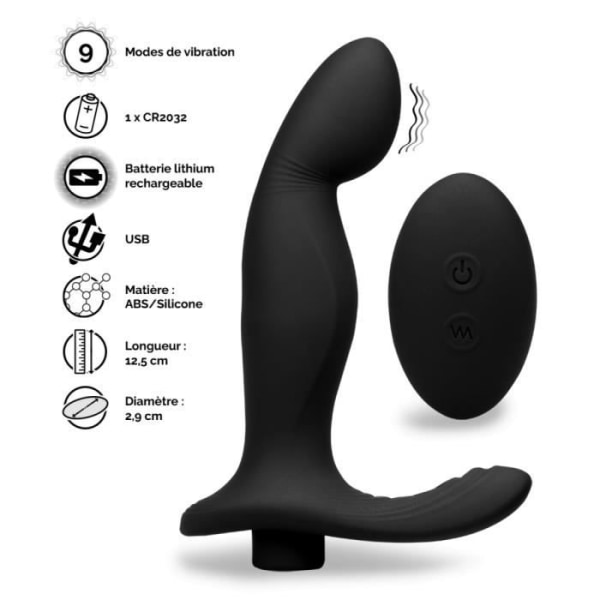 Adrian Vibrating Prostate Stimulator - LOVE AND VIBES Collection Svart