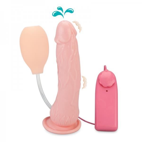 Realistisk vibrerande dildo - LOVE & VIBES - Ejakulator - Sugkopp - Multi-speed - Rosa