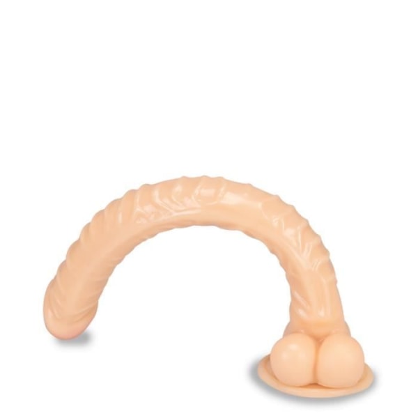 Dildo - Snake - Ultra Long - 35,0 cm - Ljus hud - TPR - Sugkopp Ljus hud