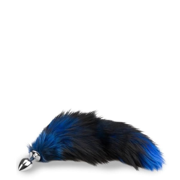 Fox tail plug svart och blå päls Black And Blue