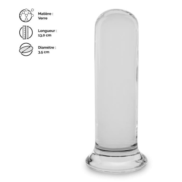 Analplugg av glas 13,0 cm - Märke - Modell - Vit - Glas - Vuxen - Anus - Anal