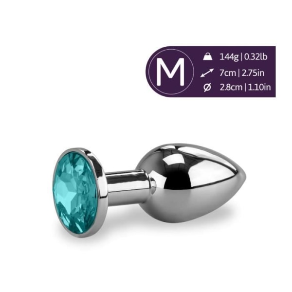 Rosebud Anal Jewel 140gr Small-Turquoise - Diamond Collection