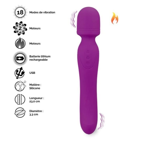 Heaven Purple 2-i-1 Wand Vibrator