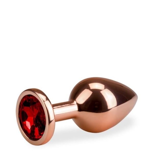 Plug i metall, analjuvel, rosebud, roséguld, M 88g - 6 färger - Rubin