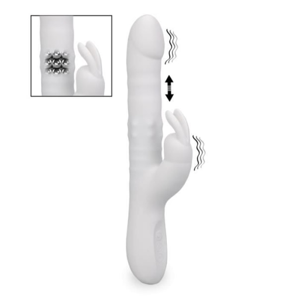 Miracle fram och tillbaka kaninvibrator - LOVE AND VIBES Collection White