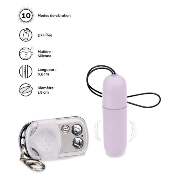 Fjärrstyrt vibrerande ägg XS - Kollektion EggXiting Lila