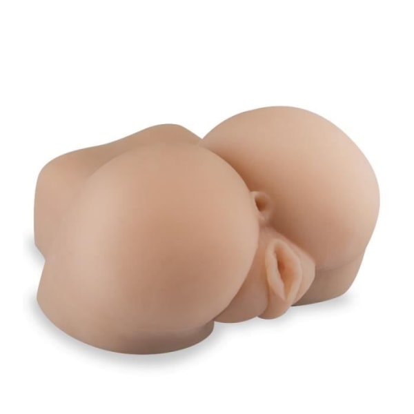 Masturbator för bakdelsanvändning - KÄRLEK OCH VIBRATIONER - Realistisk - Konstgjord anus och vagina - TPR Soft Touch - 16x14x8 cm