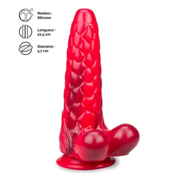 Noshörningsdjur sugkoppsdildo - LOVE AND VIBES Collection Red