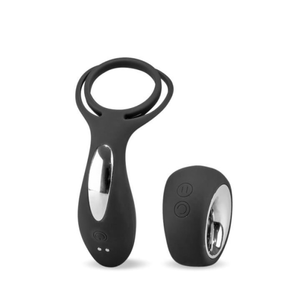 Vibrator för par med cockringar & testiklar USB No Black