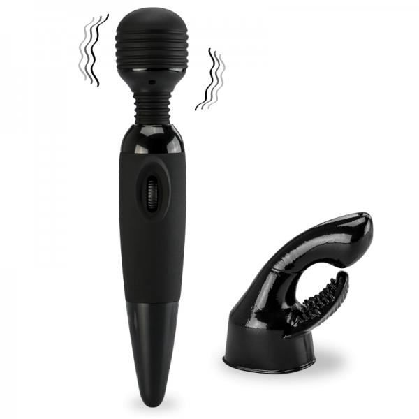 Fairy Wand Black Vibrator 2 Icke-svarta tips