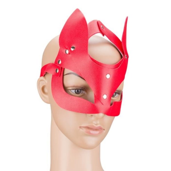 Wildcat Röd konstlädermask - Unisex vuxen - 6 nivåer av justering av huvudmått Röd