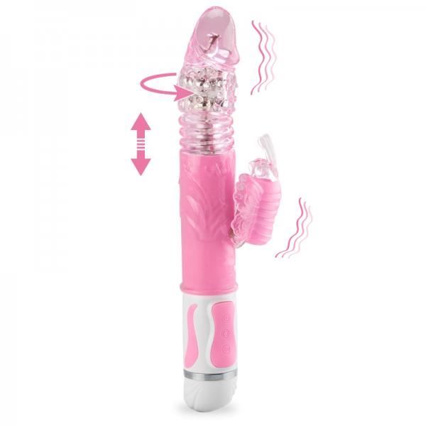 Vibrator - LOVE & VIBES - Fram och tillbaka Roterande kanin - 12 hastigheter - Stor - Rosa