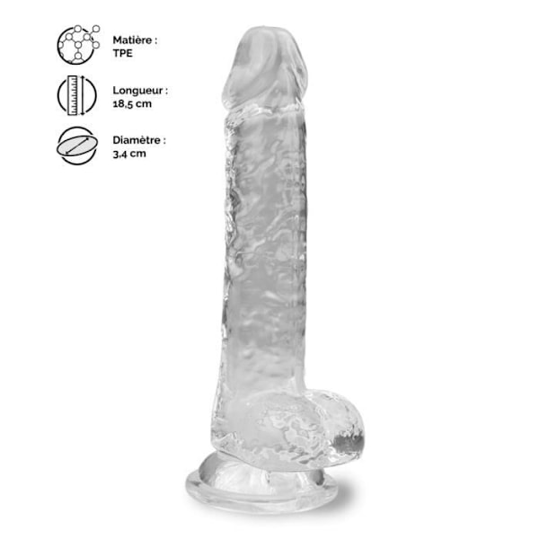 Casper transparent realistisk sugkoppsdildo - LOVE AND VIBES Crystal Collection