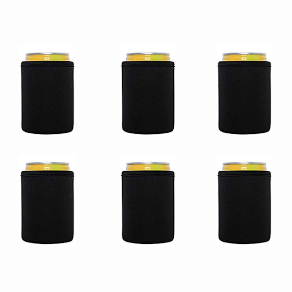 6 stk. ølkølere/ærmer Blød isoleret genanvendelig holder-FS5- Black