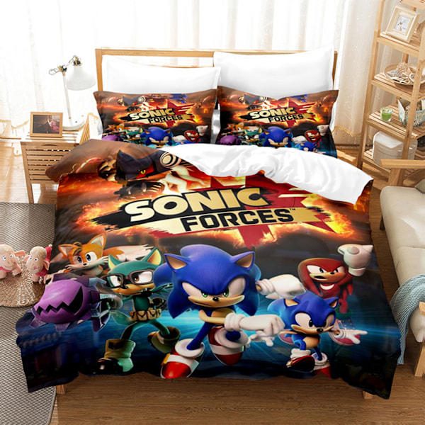 135*200 Tvådelad Sonic Sonic Cartoon och Animationslakan och Täcke Set 2329