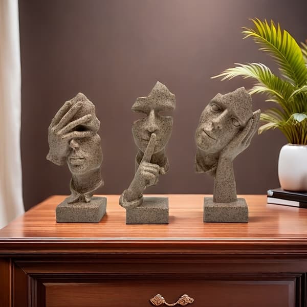 Abstrakti hahmonaamioveistossarja kodin ja toimiston sisustukseen 3pcs D2488 Set