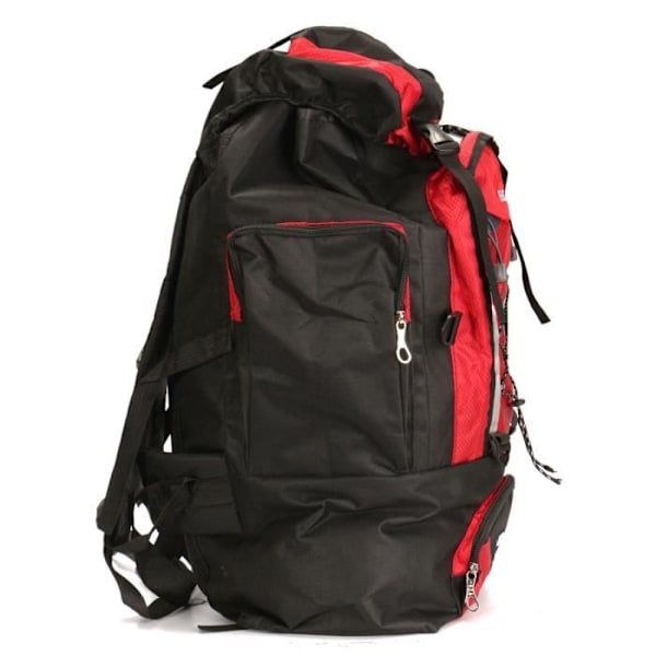 TEMPSA 80L Vattentät Ryggsäck Multifunktionell Skolväska Axel Militär Crossbody Rese Retro Läder RÖD röd och svart