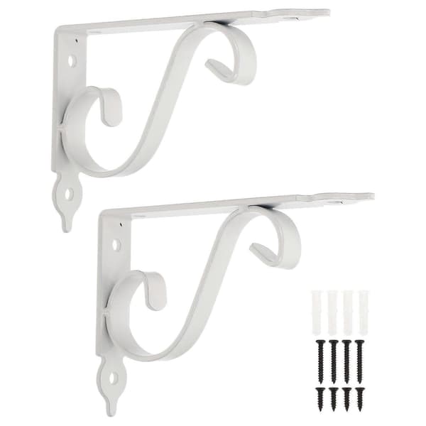 Durable Shelf Brackets Iron Triangle Shelf Support For Homeowners White 15.00X11.50X2.50CM Simple Design 2 Set-FS-